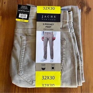 JACHS New York Straight Fit Stretch 5-Pocket Pants Flex Waist - Size 32x30